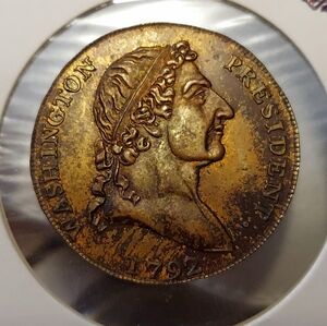 Rare 1792 Washington President Art 1X1  Renade Production Souvenire Coin